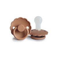 Frigg – Daisy Silicone Baby Pacifier 6-18 Months 1-Pack Peach Bronze