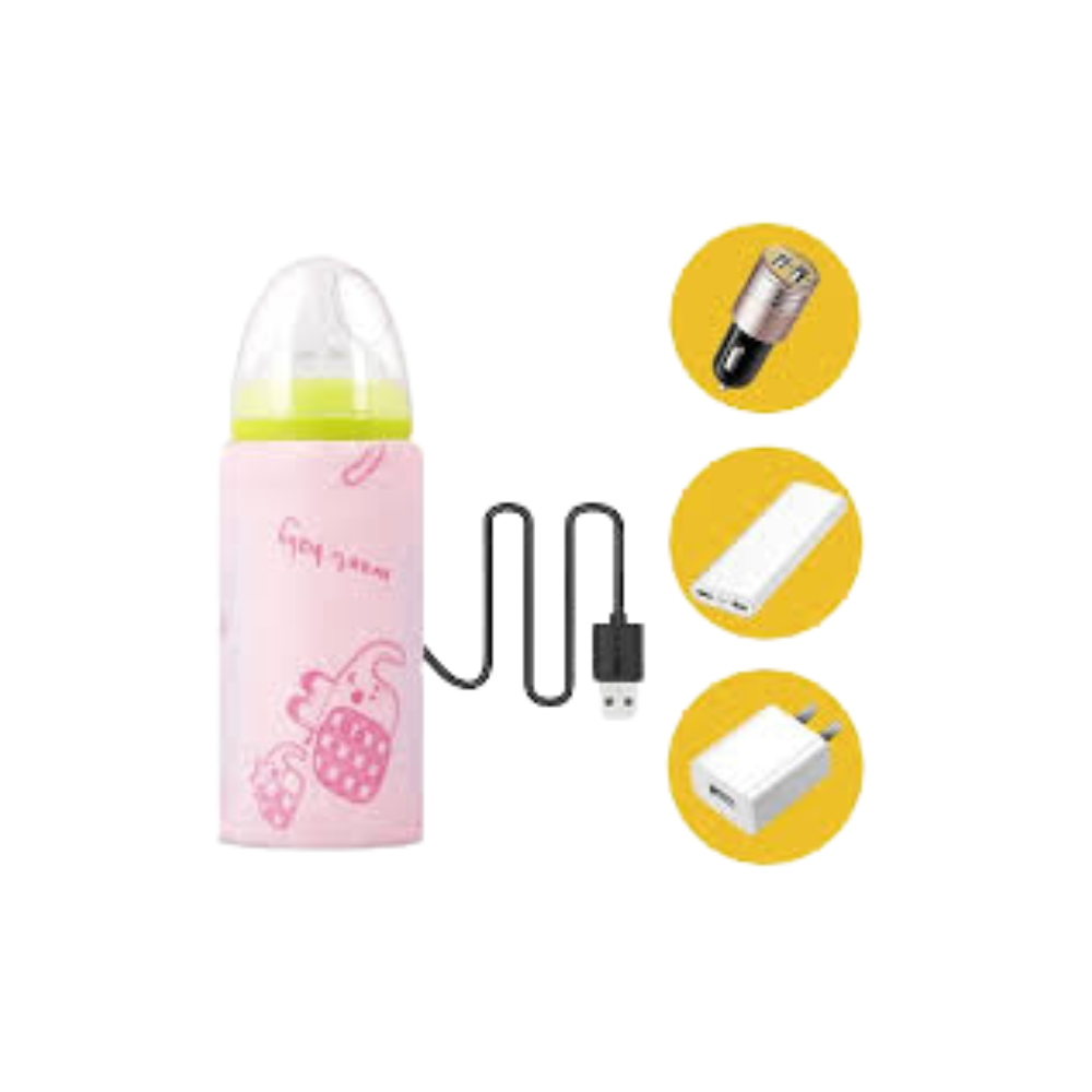 USB Charging Baby Bottle Warmer, 42¡æ Heat Preservation Baby Feeding Bottle Warmer for Milk Drinks(Pink)