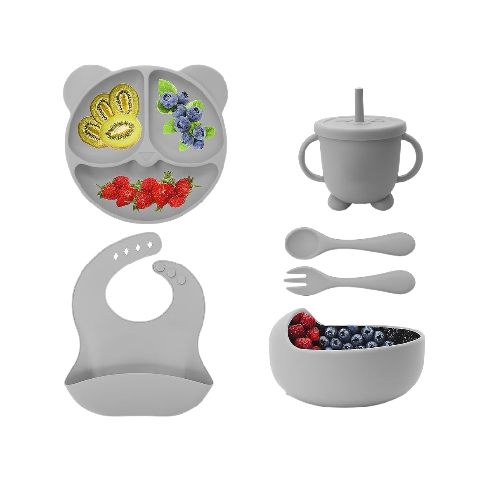 Silicone Toddler Set-Gray